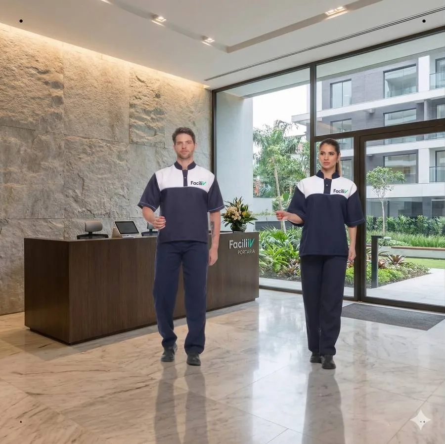 Auxiliar de Serviços Gerais com uniforme FaciliV