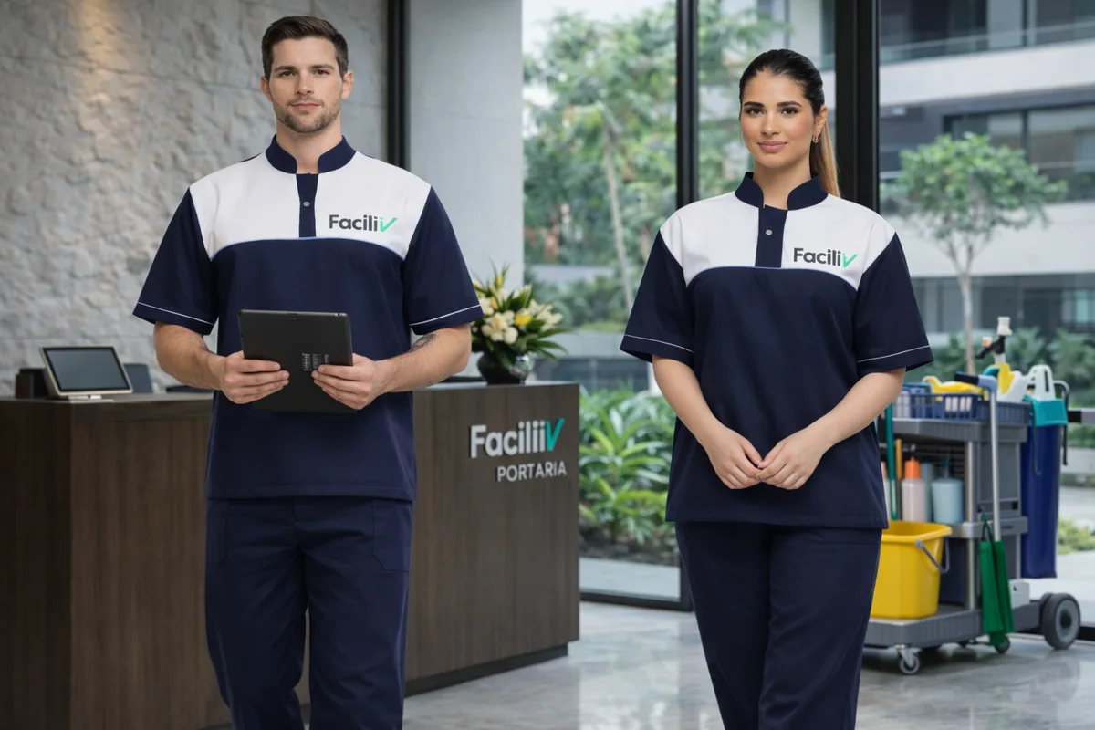 Equipe FaciliV uniformizada em operação